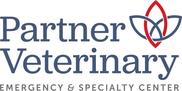 blue red and grey partner veterinary logo